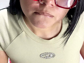 I Picked Up This Petite Colombian Girl with Glasses and Covered Her Blouse in Cum