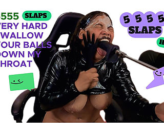 5555 Slaps Very Hard on My Face While I Swallow Your Balls Down My Throat