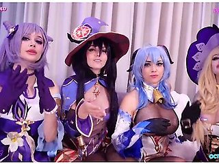 Genshin Orgy Party By Octokuro, Purple Bitch, Leah Meow And