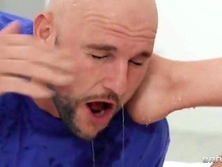 Bald Guy fucks squirting girl, Brazzers