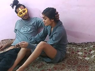 Adorable Indian babe is fucked by a long-haired masked dude