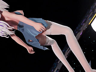 [mmd] Chocolate Cream Lingerie Dress; White Stockings; High Heels; Striptease