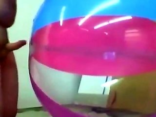 Daddy Plays with Inflatable Beach Ball Sex Toy