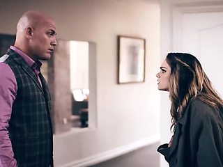 Athena Faris is dominted by the bald, tattooed DILF