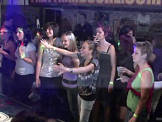 Reality porn video in the club with naughty chicks having fun