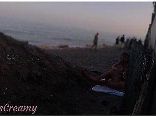 Flashing My Cock In Front Of My Stepdaughter In A Public Beach And She Helps Me Cumshot 2