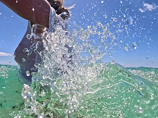 Wet White T-shirt Swimming Underwater