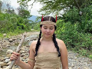 Lost in the woods I find a sexy Indian girl who was desperate for dick