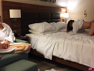 First I Fuck My GF and Then Her Friend - Cum Inside Their Pussies