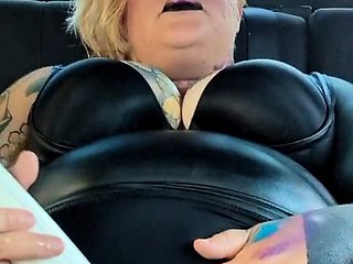 Dirty Blonde Fucking Herself In Back Seat For Hard Orgasm