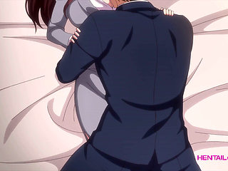 MILF agent initiates hard bedroom sex with younger colleague - Dubbed Uncensored
