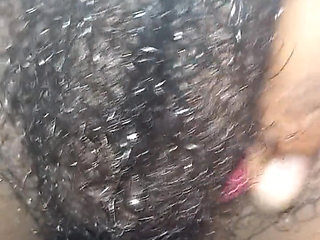 Rubbing My Busy Hairy Tight Pussy Closeup