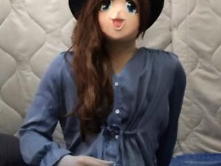 Kigurumi doll cums and unmasks