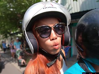 Monkey business with big ass Thai girlfriend who enjoys sex after