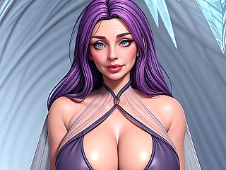 Stunning goddess in a revealing outfit poses seductively