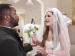 Hardcore interracial gangbang with hot ass bride Aften Opal. HD