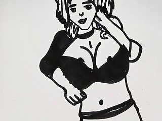 Hot girl nude drawing