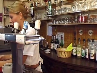 Petite French Waitress Pounded in Gang Bang Show