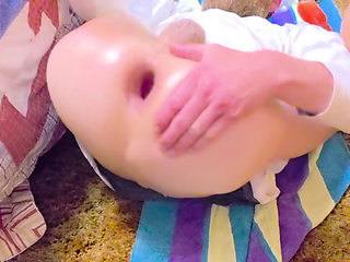 Solo sissy pussy play, love stretching and gaping myself