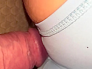 Rubbing My Big Cock on Wifes Cameltoe Bent Over Doggystyle Position in Blue Yoga Shorts