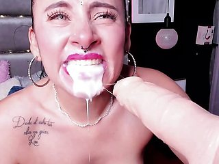GREAT BLOWJOB WITH A LOT OF GAG AND SEMEN ON MY FACE AND THROAT BY COLOMBIAN WEBCAM STORMIHART