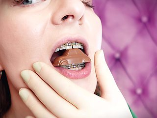 Asmr and Close-ups: Giantess Devour Fetish - Eating Cars From Chocolate. Braces. (arya Grander)