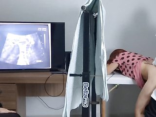 Wife at Ultrasound with Husband.