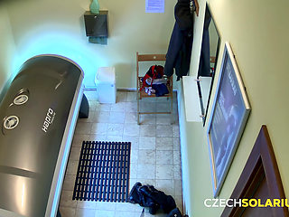Czech Solarium 140: Horny Young Woman Plays with Her Pussy Again