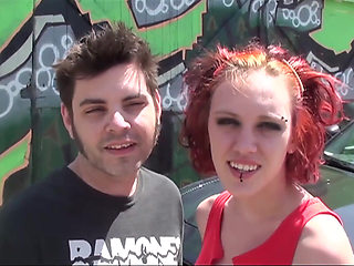 Amateur redhead take a big cock