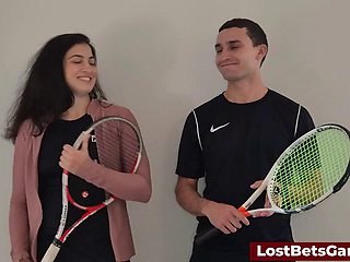 Big-Tits Brunette Rafaela Vs Igor In Steamy Outdoor Strip Tennis Match