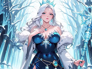Silver-haired Ice Mage in a Crystal Hall! Casting Magic While Looking Effortlessly Cold, yet Her Lips Are Trembling