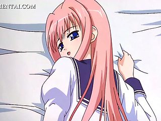 Sexy hentai school girl trying her first anal