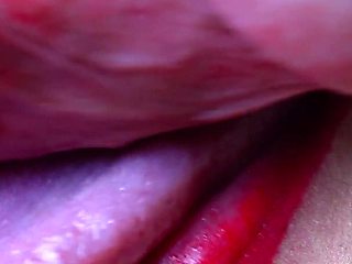 Close-up: Red Lips, Veiny Dick and Much Cum - Goddess Amy