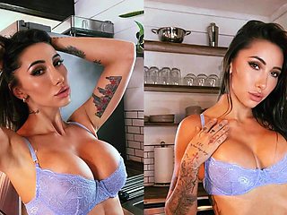 Big titted wife shares steamy threesome caught in wild action