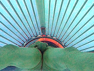 Masturbating in public tanning bed