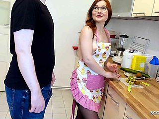 Redhead Step-Sister TinyEmily suprised with Creampie Dripping Sex in the kitchen