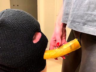 Naughty blonde femdom fetish hottie rams ass with strapon