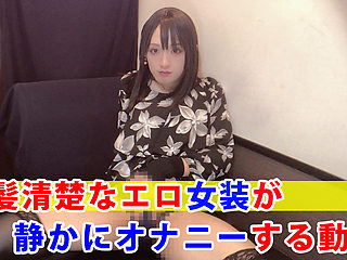 A video of a neat and sexy crossdresser quietly masturbating