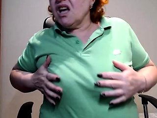 Big tit redhead milf solo dildo action