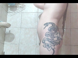 Taking a Shower and Putting a Soapy Anal Dilator in My Ass