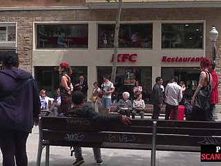 Slutty bae trapped at public place by dominant BDSM friends