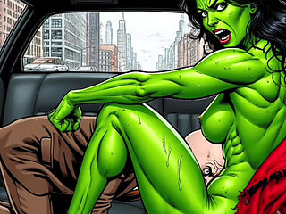 Horny Muscular MILF Dominatrix Fucks in the Car