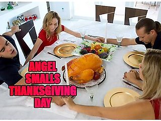 Angel Smalls And Codi Lewis In Step Sister Sucks And Fucks Brother During Thanksgiving Dinner