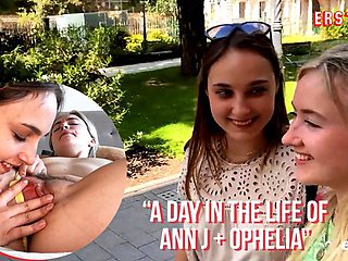 Ann J and Ophelia spend the day kissing sucking nipples and licking each other