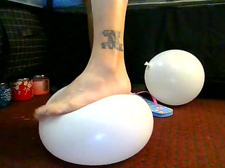 White Flip Flops Pop White Balloons