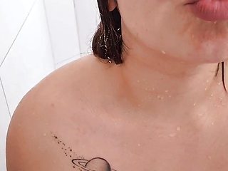 Shower mom Big tits boobs