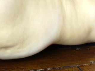 Real Fisting Squirting Orgasm Big Natural Tits Hot Young MILF on Wooden Table