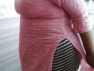 Tamil aunty washes clothes in bathroom when a guy comes &amp; gives her rough sex - And give something behind (Huge cumshot)