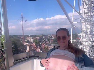 At the Carnival Flashing My Tits