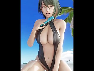 DOA Tamaki Riding Cock At The Beach